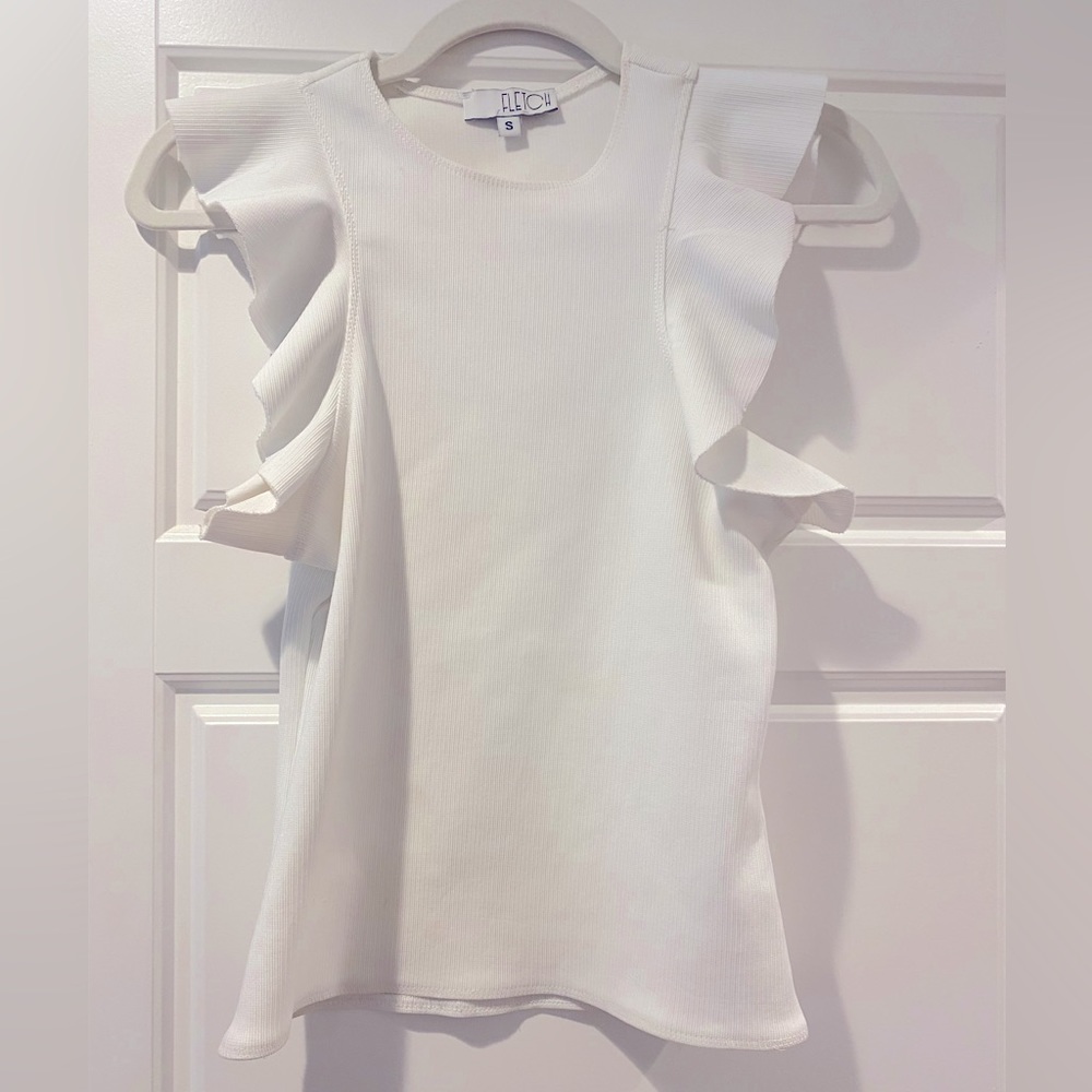 Shop FLETCH Sadie Ruffle Flutter Top